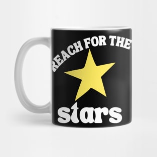 Reach For The Stars. Retro Typography Inspirational Quote. Mug